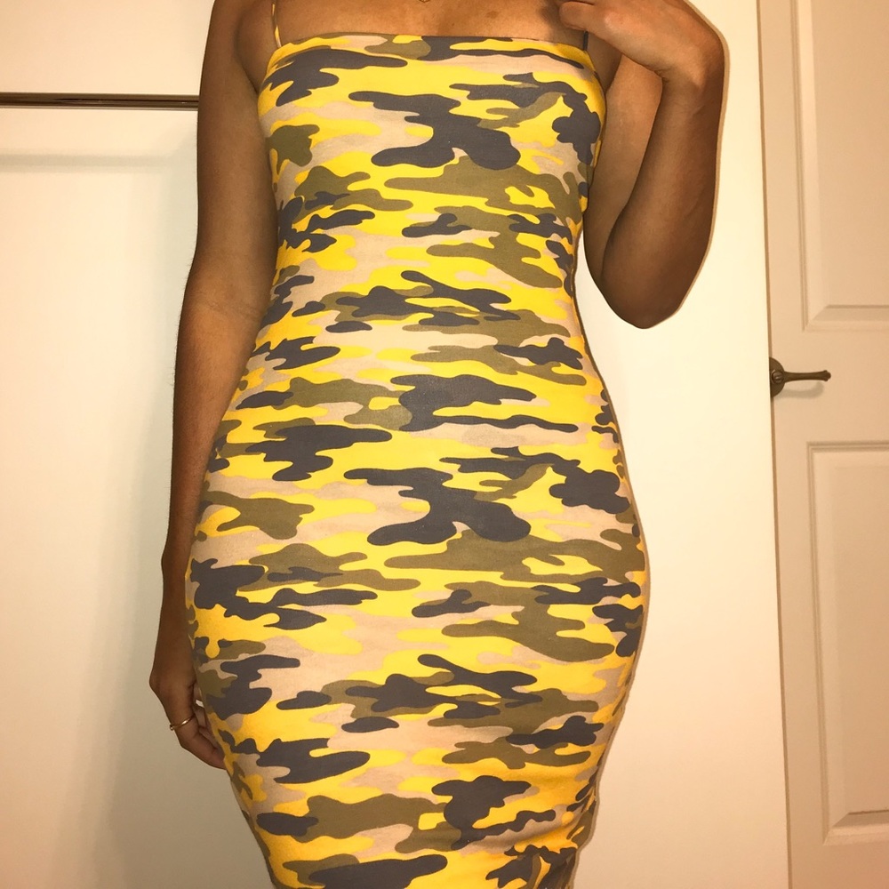 Camo midi dress